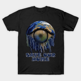 Earth Save Our Planet Graphic Abstract Art Gifts, Environmental Quote SAVE OUR HOME T-Shirt